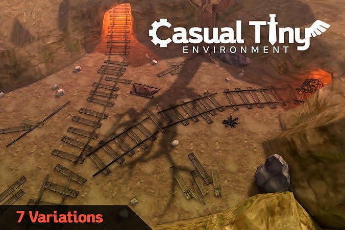 Casual Tiny Environment - Wasteland Set Low-poly 3D model