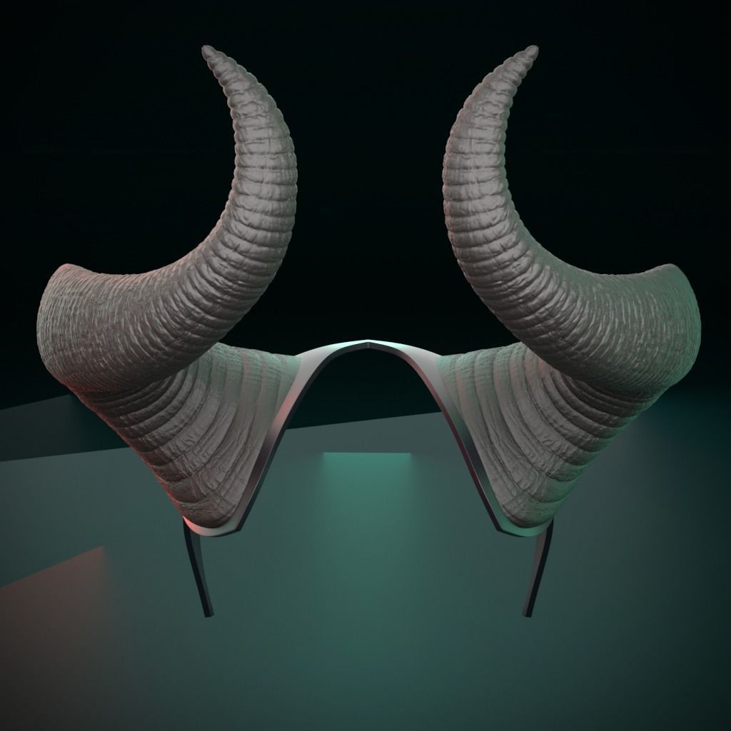 Maleficent Horns Demon Stl Files 3D Printing Devil Queen Cosplay 3D