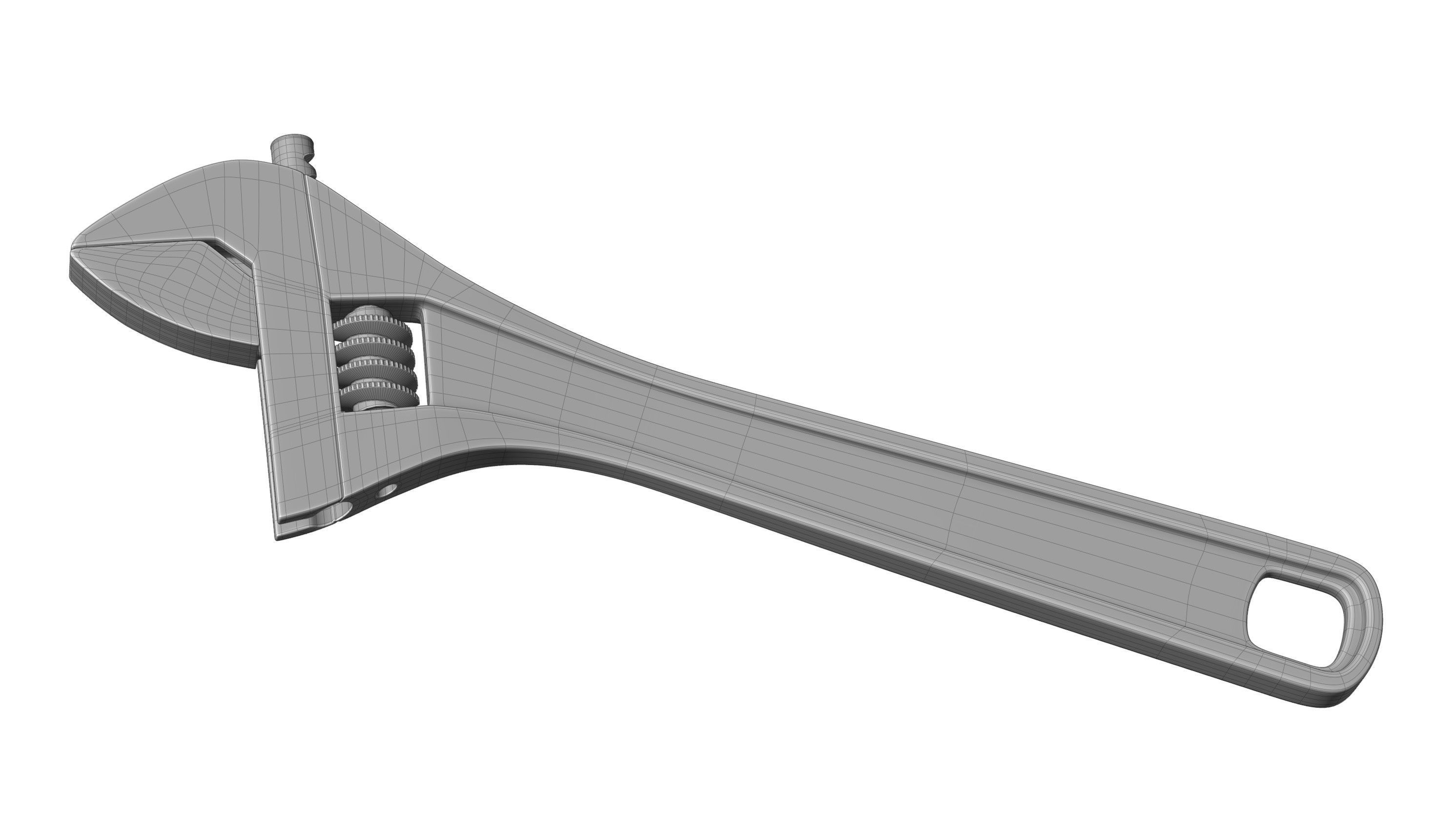 Adjustable Wrench 3D model CGTrader