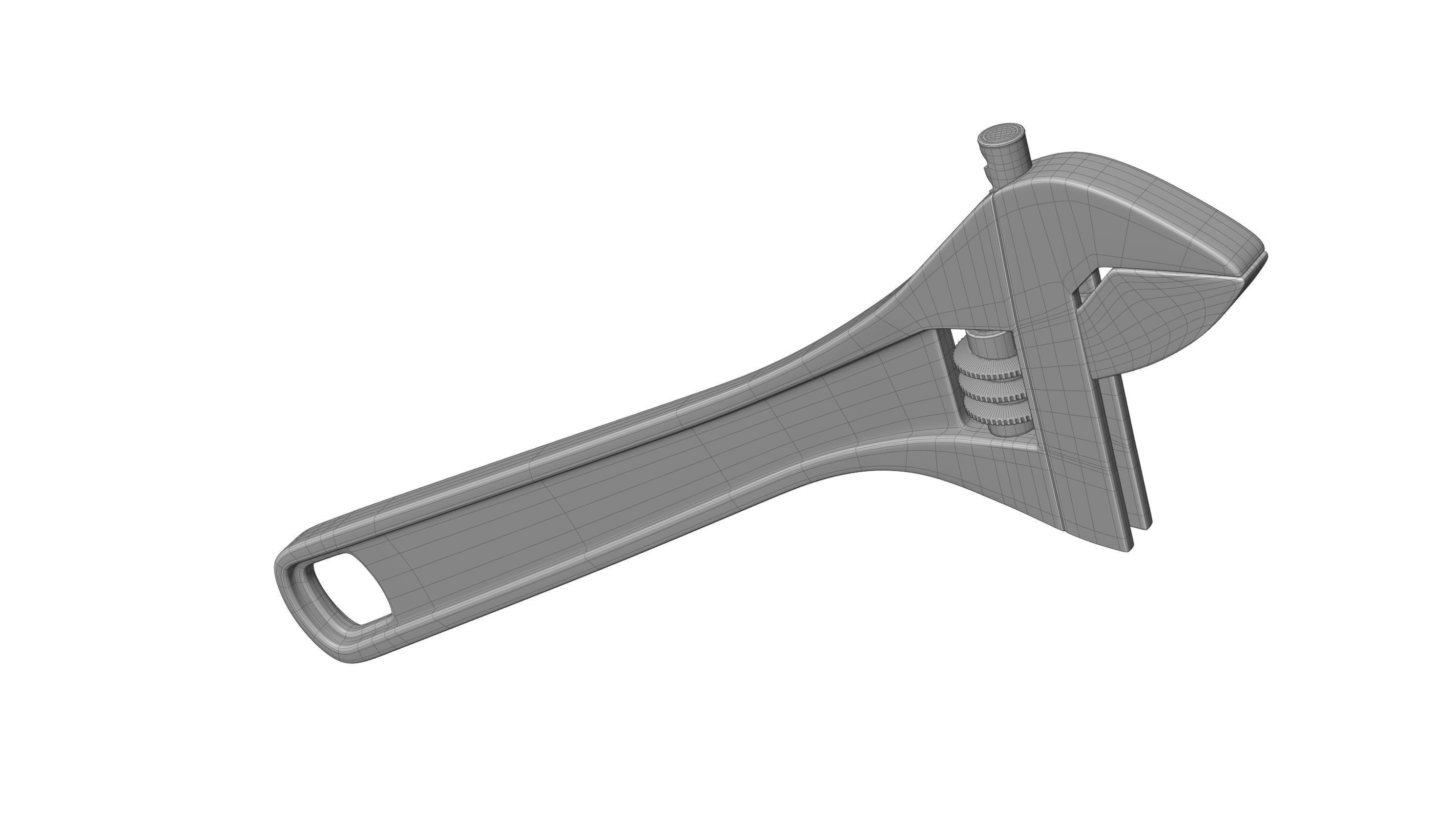Adjustable Wrench 3D model CGTrader