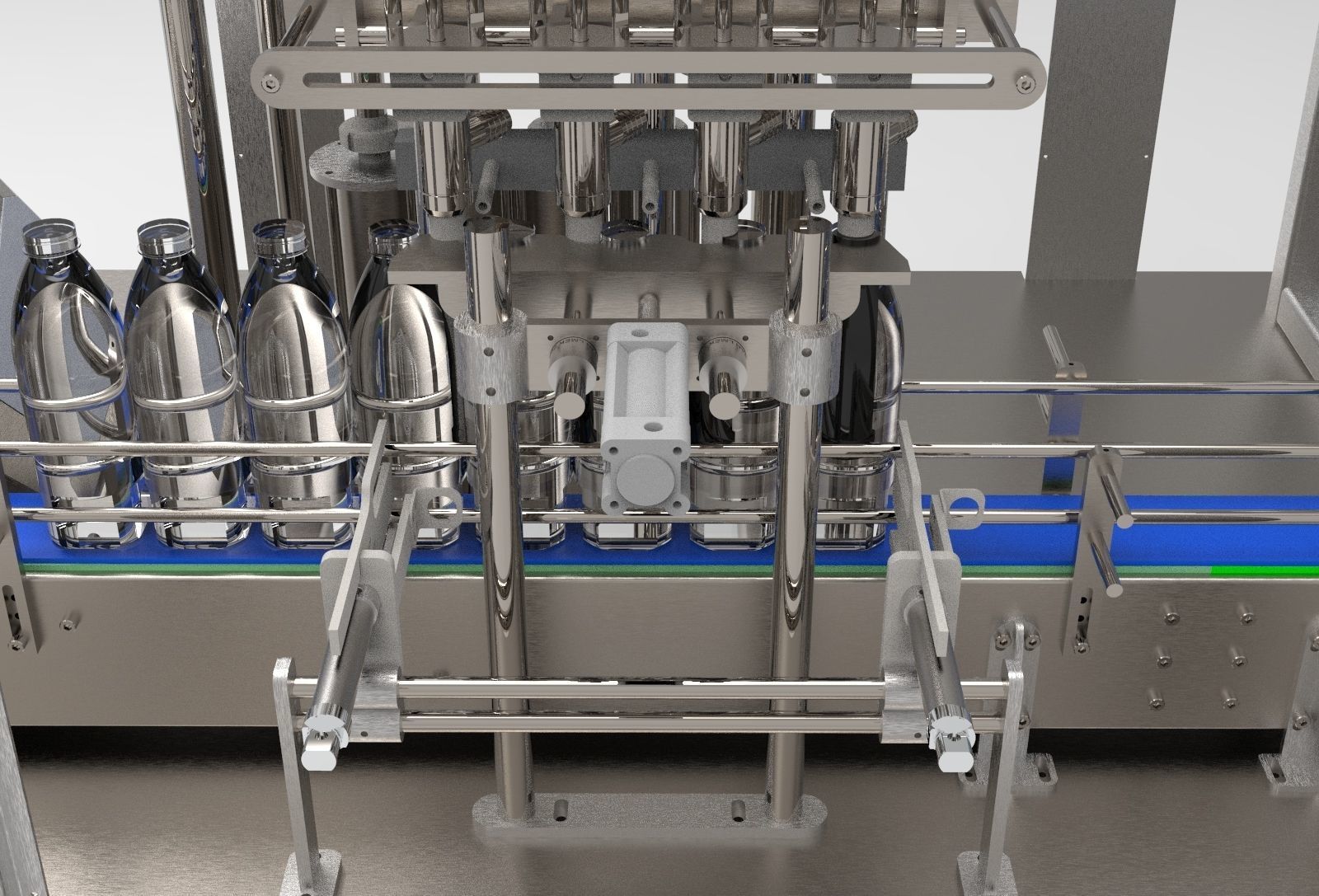 Bottles Washing Filling And Capping Line 3D model 3D printable CGTrader