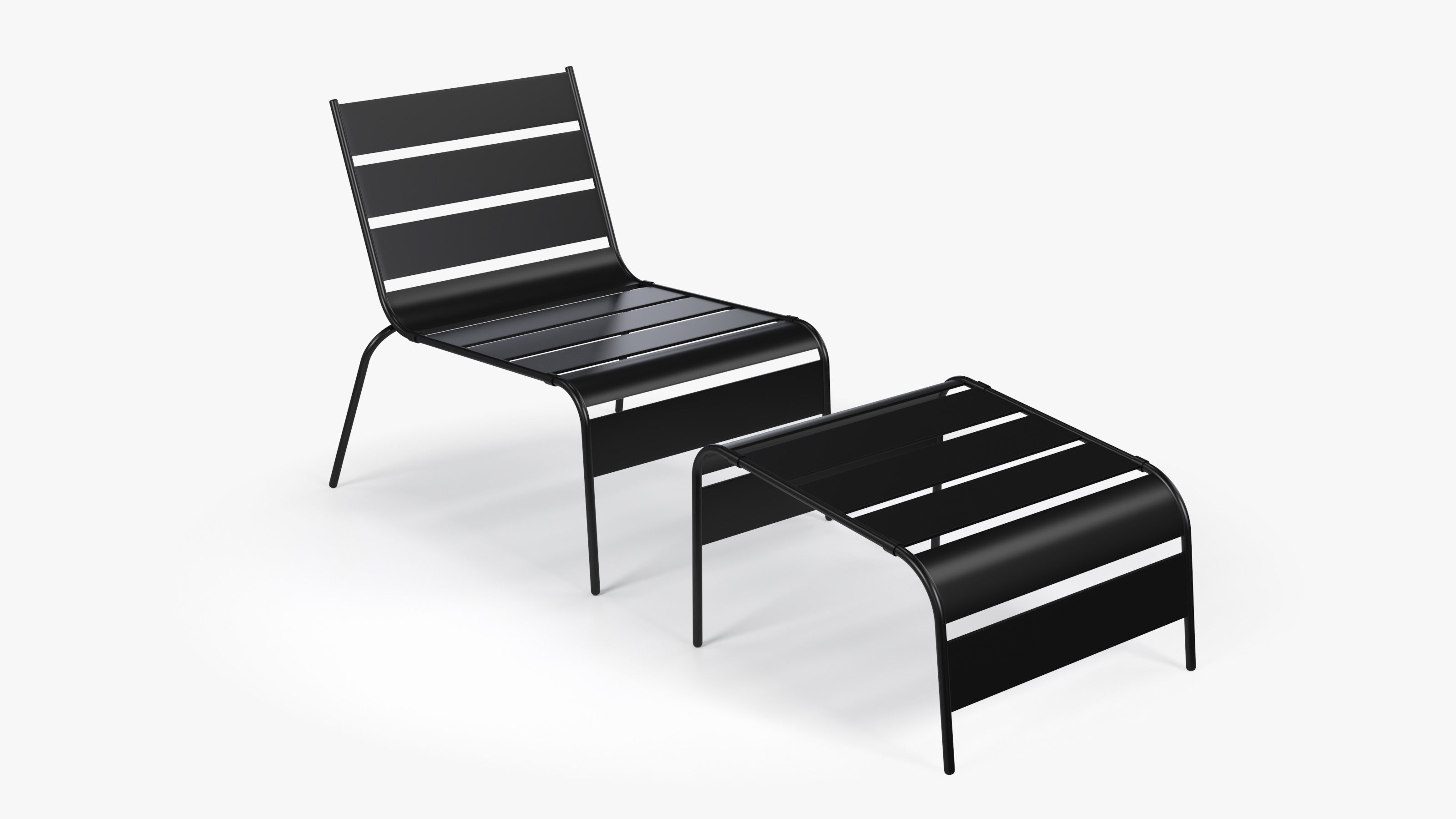 Black Metal Sun Lounger 3D model CGTrader
