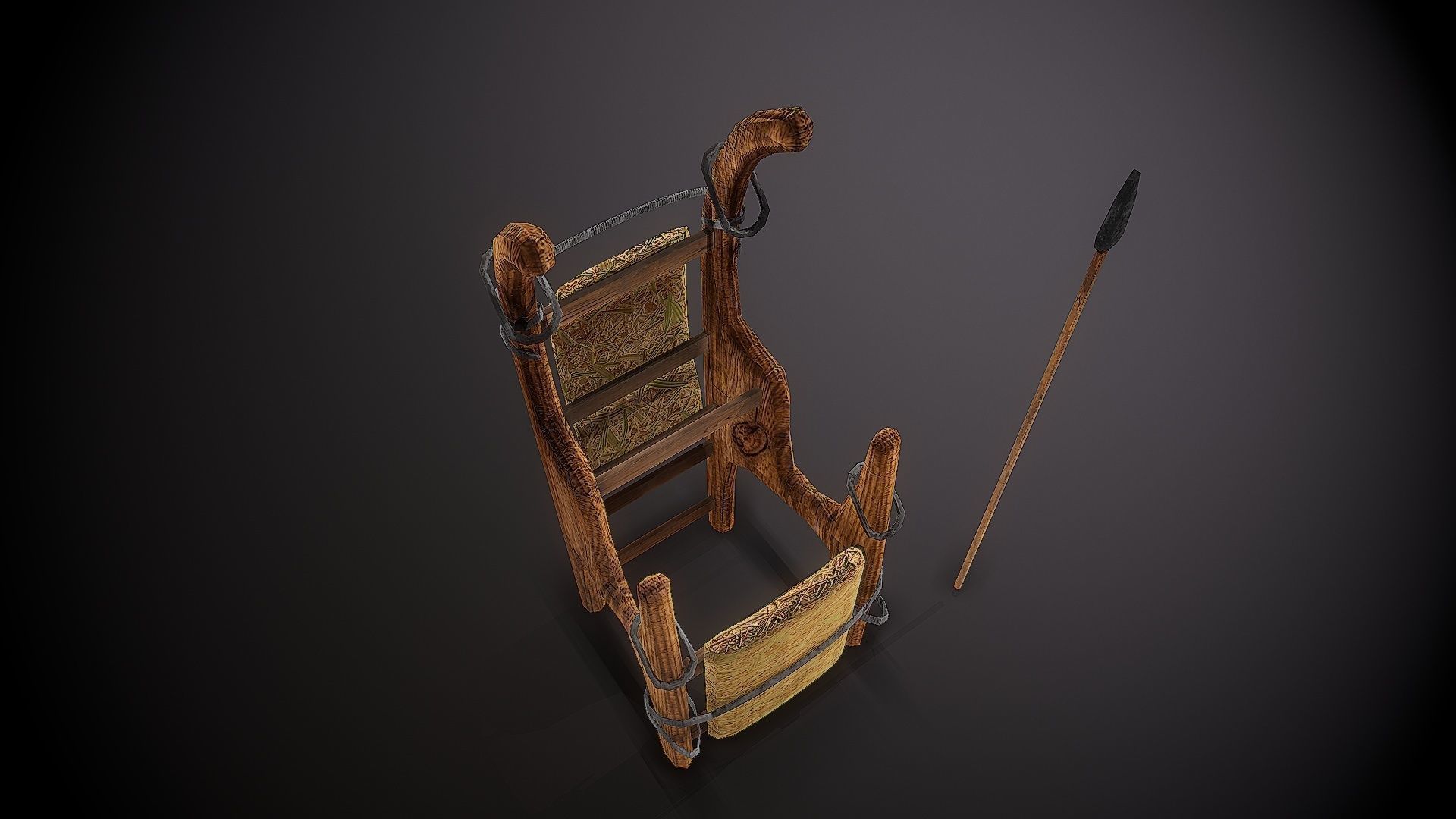 3D model stretcher viking medieval VR / AR / lowpoly CGTrader