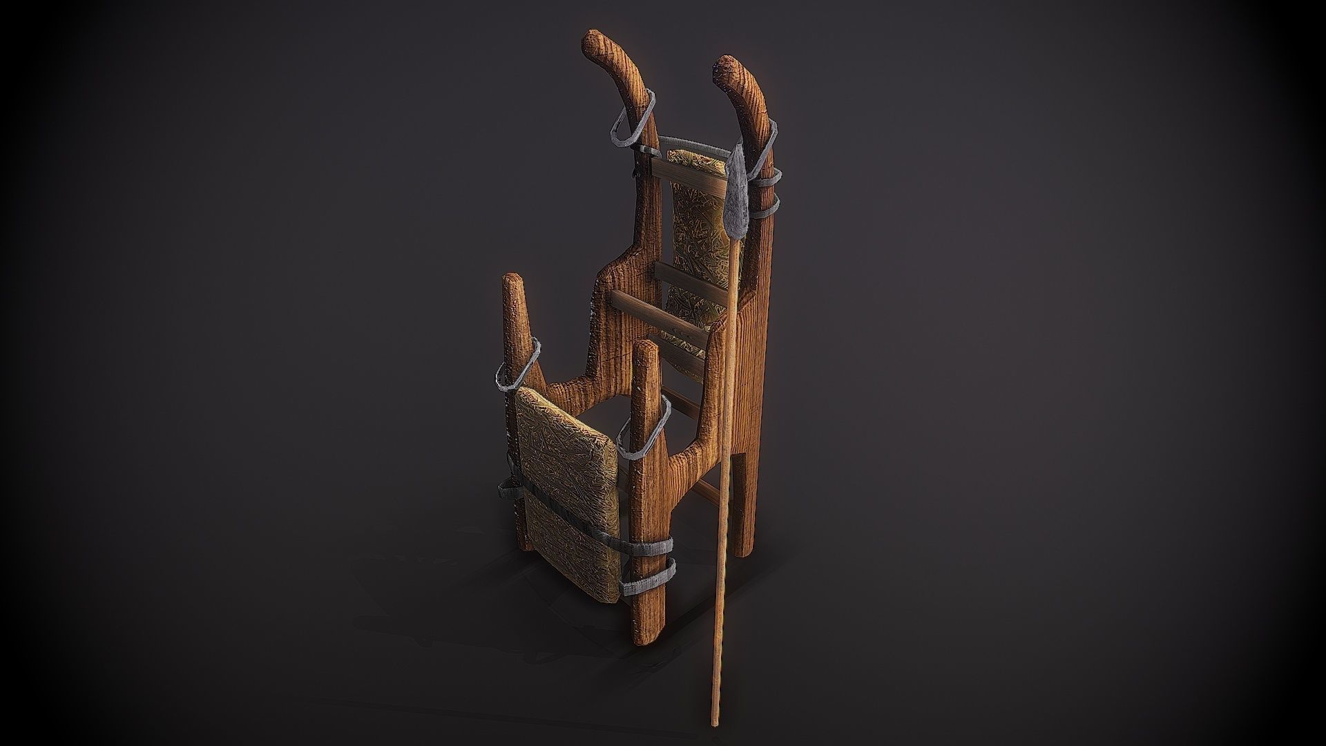 3D model stretcher viking medieval VR / AR / lowpoly CGTrader
