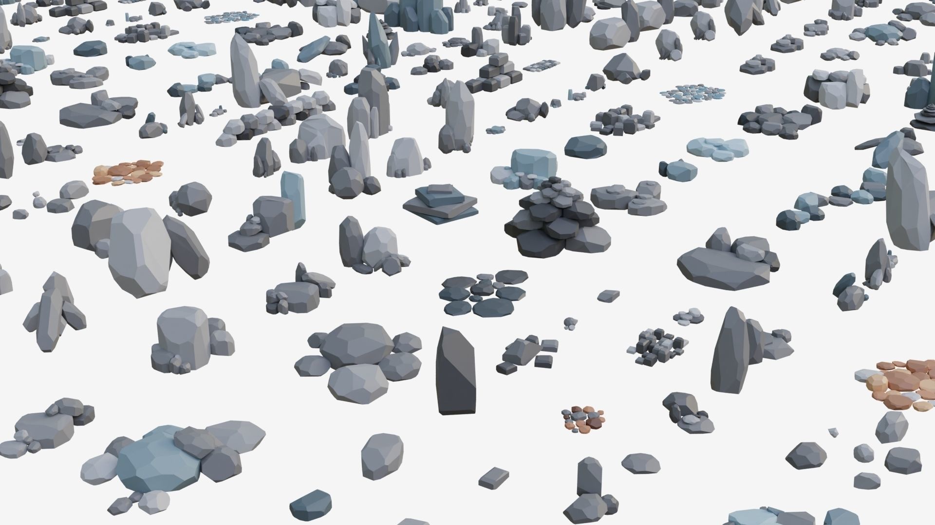3D model Low Poly Stone and Rock Mega pack VR / AR / low-poly | CGTrader