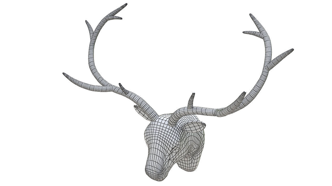 Plastic deer head wall decor 3D model CGTrader