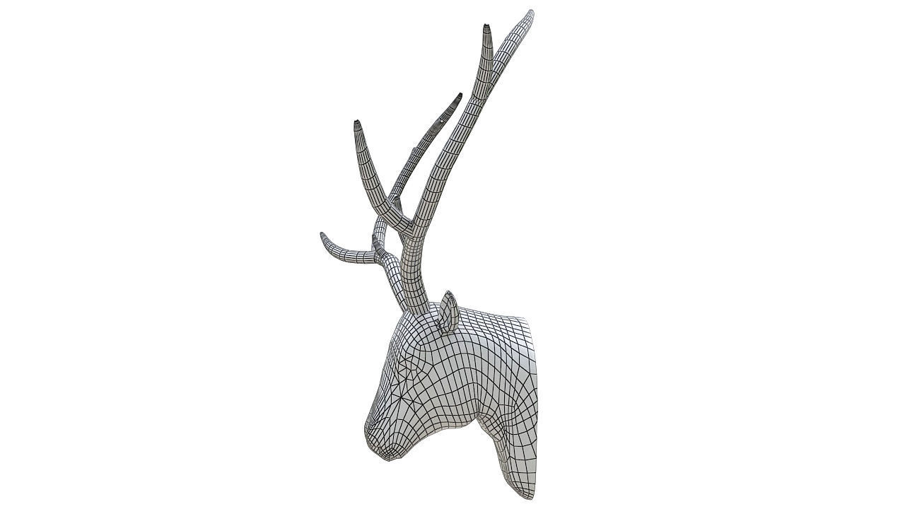 Plastic deer head wall decor 3D model CGTrader