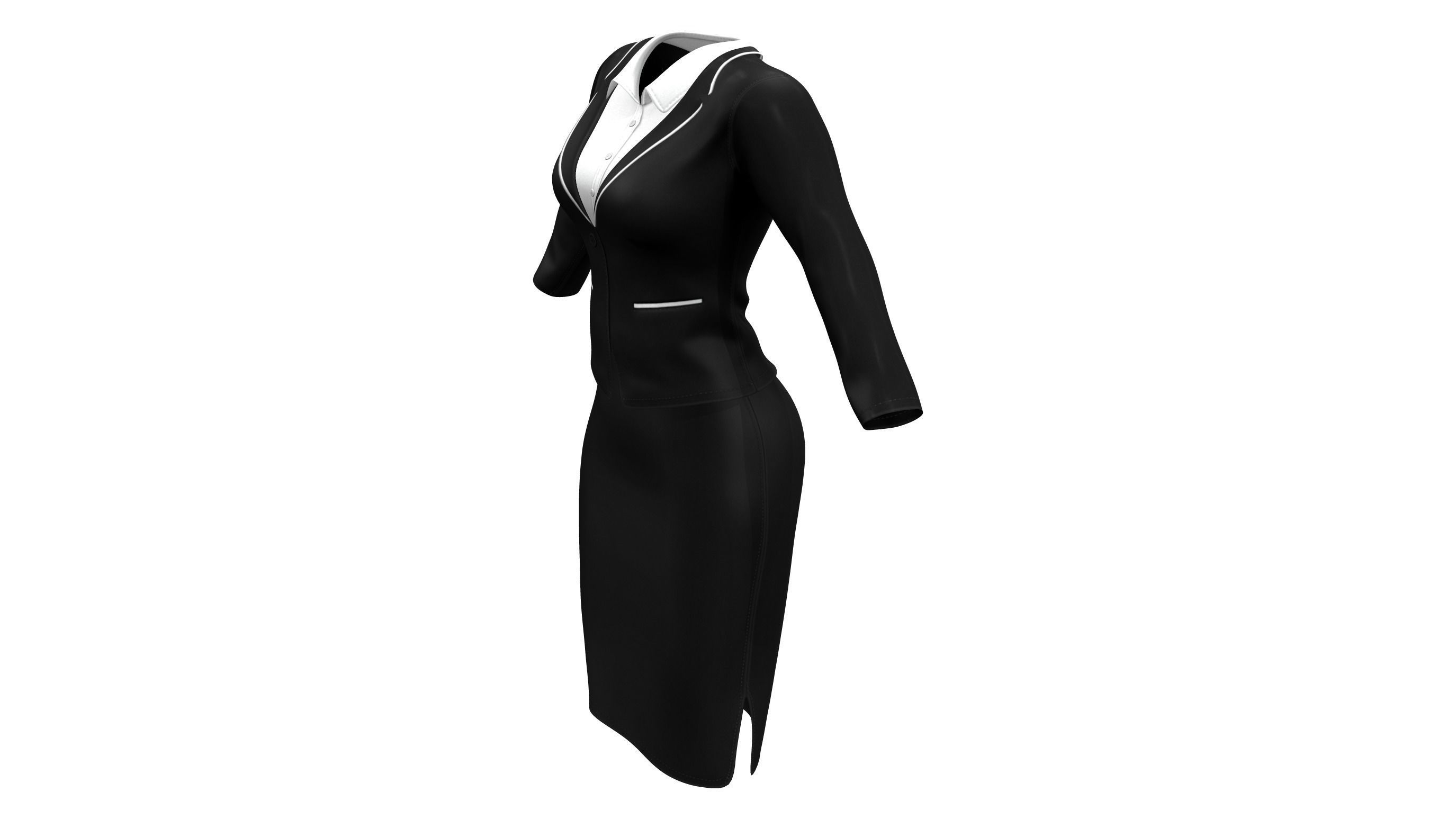 3D model Womens Business Suit VR / AR / lowpoly CGTrader