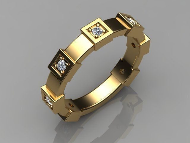 Mens Diamond Ring 3D model 3D printable | CGTrader