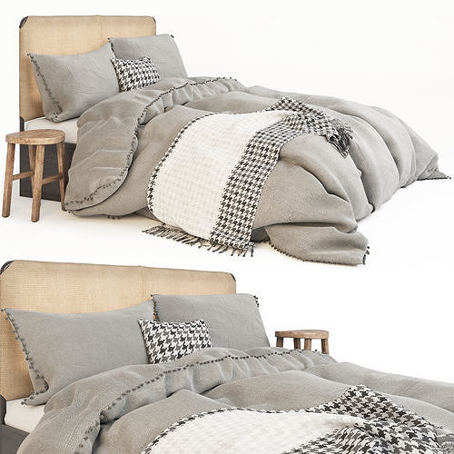 West elm bed linen 3D model CGTrader