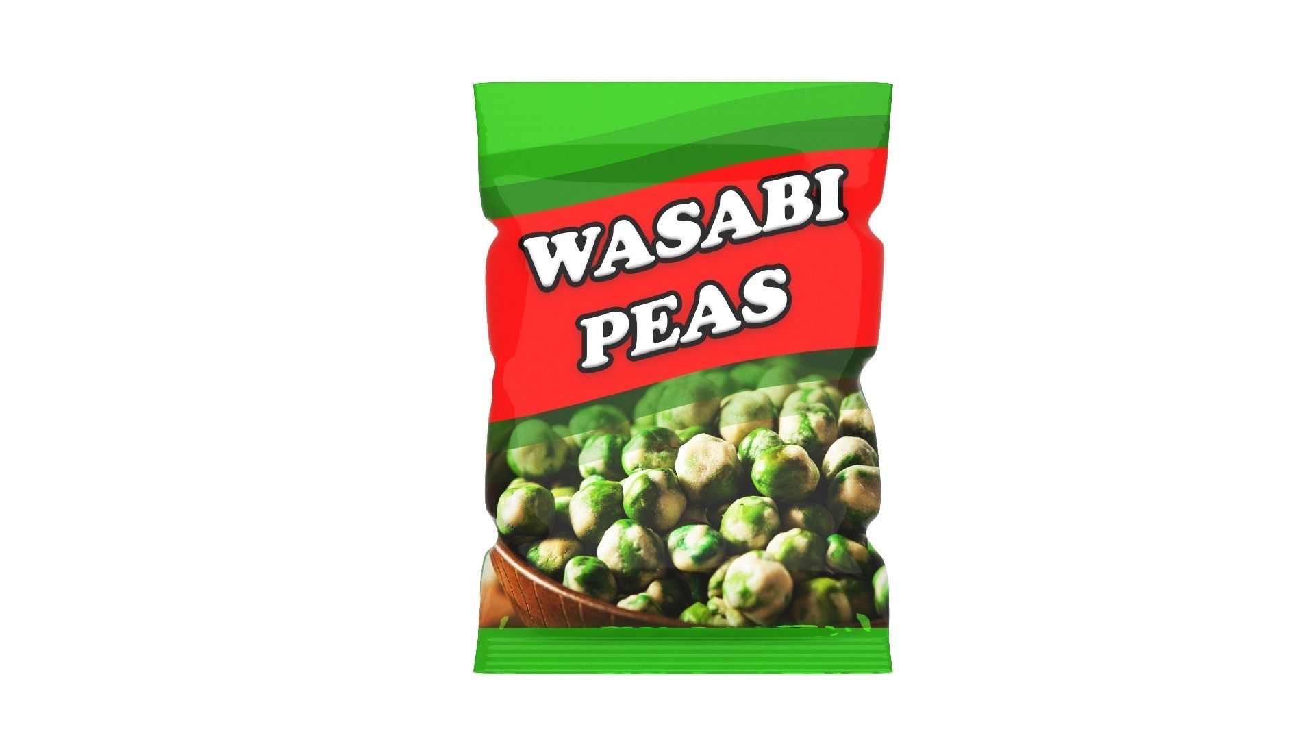 Wasabi Peas Packet Pack Packaging 3D model CGTrader