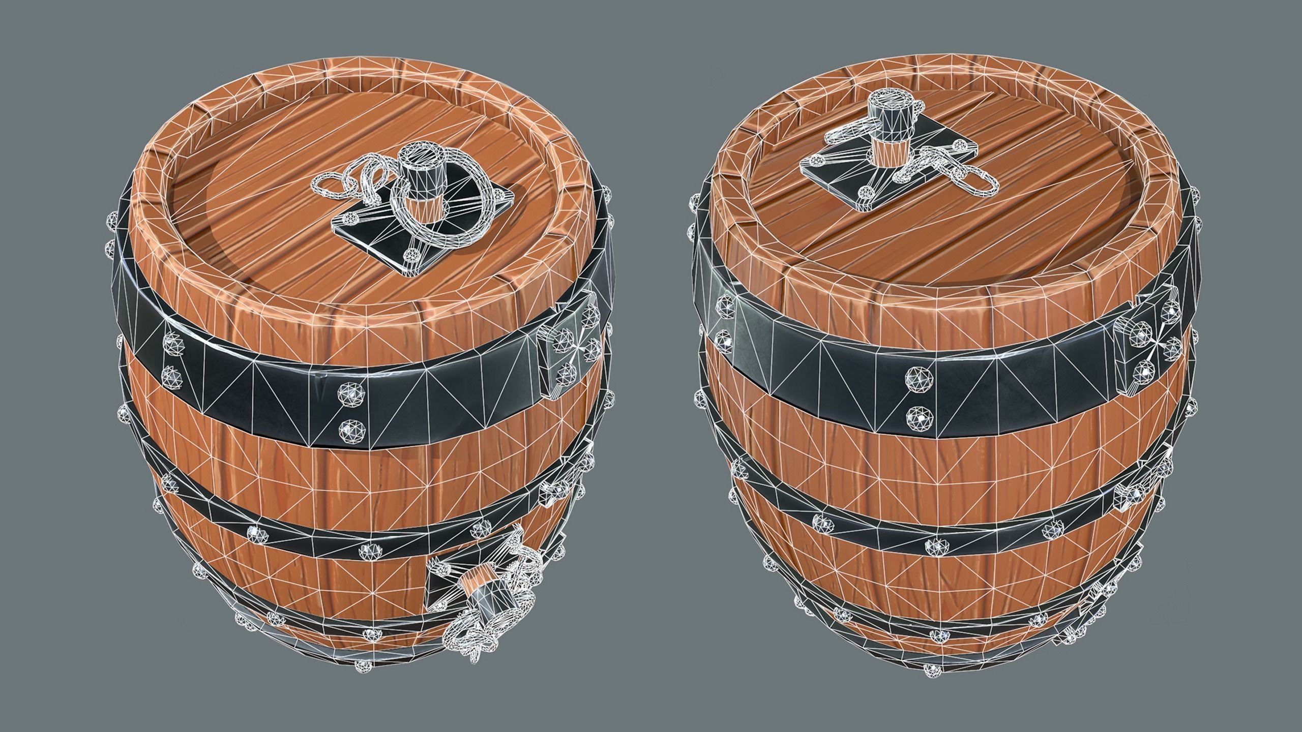 3D model Stylized Old Wooden Barrel Prop VR / AR / lowpoly CGTrader