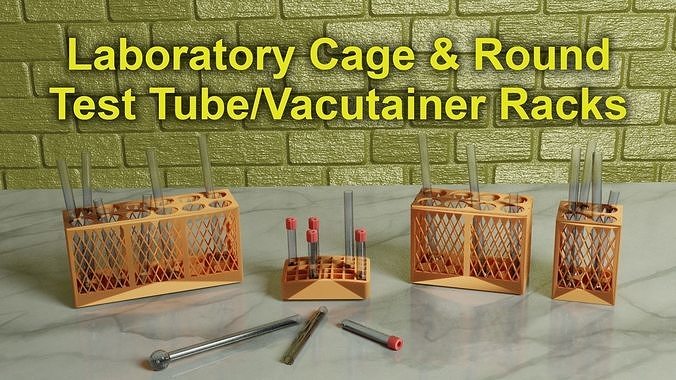 3D Print Ready Laboratory Cage and Round Test Tube Racks 3D model 3D ...