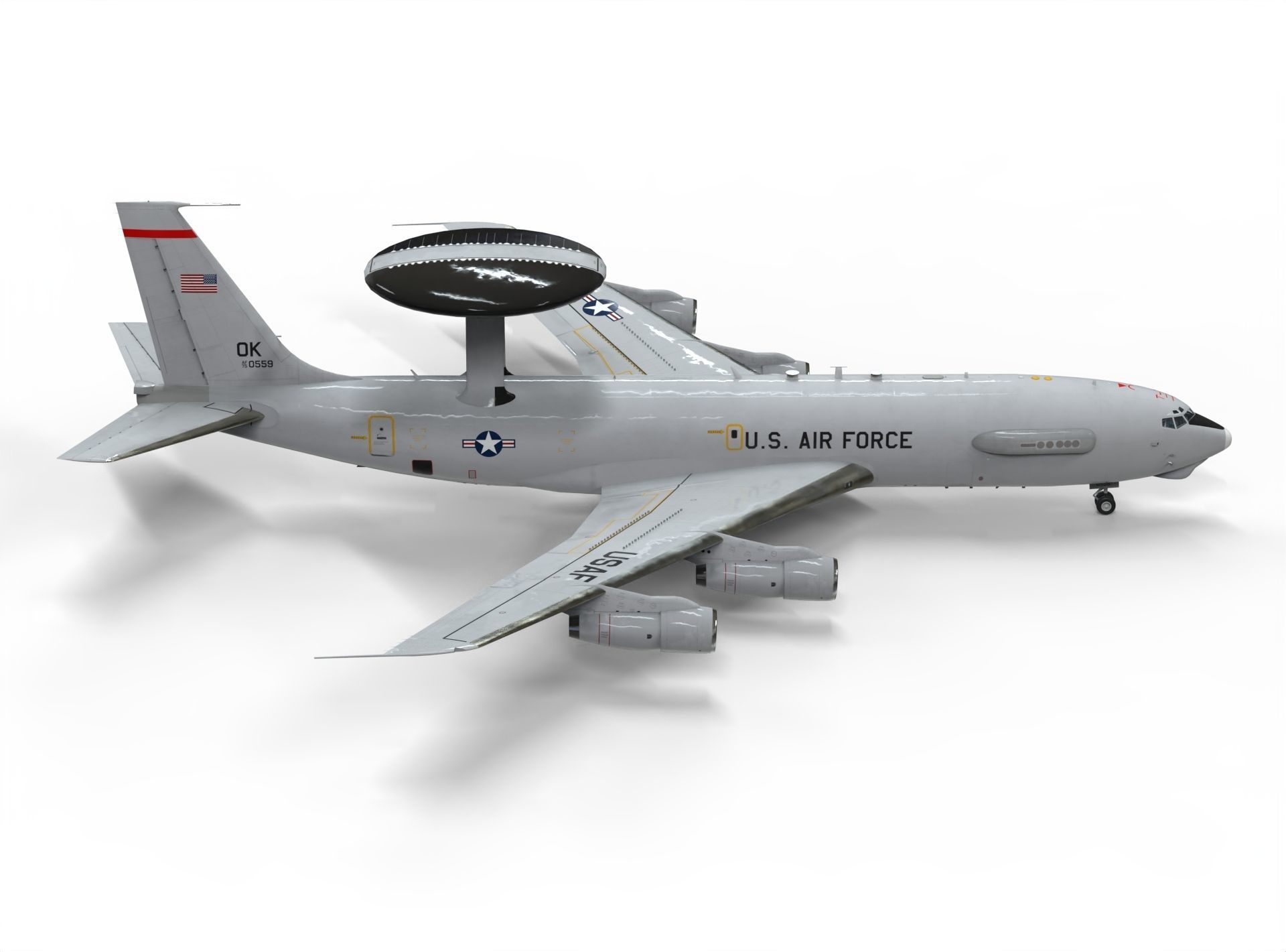 Boeing E3 Sentry AWACS 3D model CGTrader