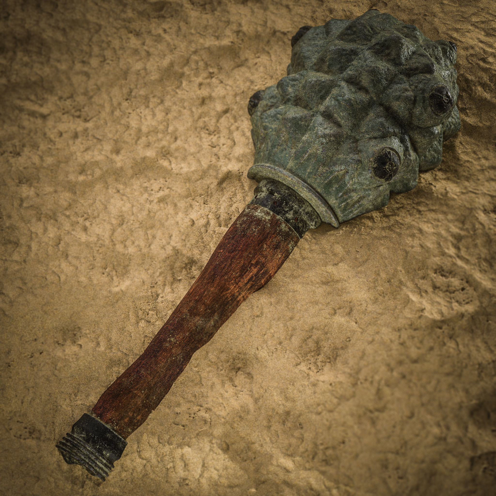 Vintage Grenade World War Props Production Ready 3D model CGTrader