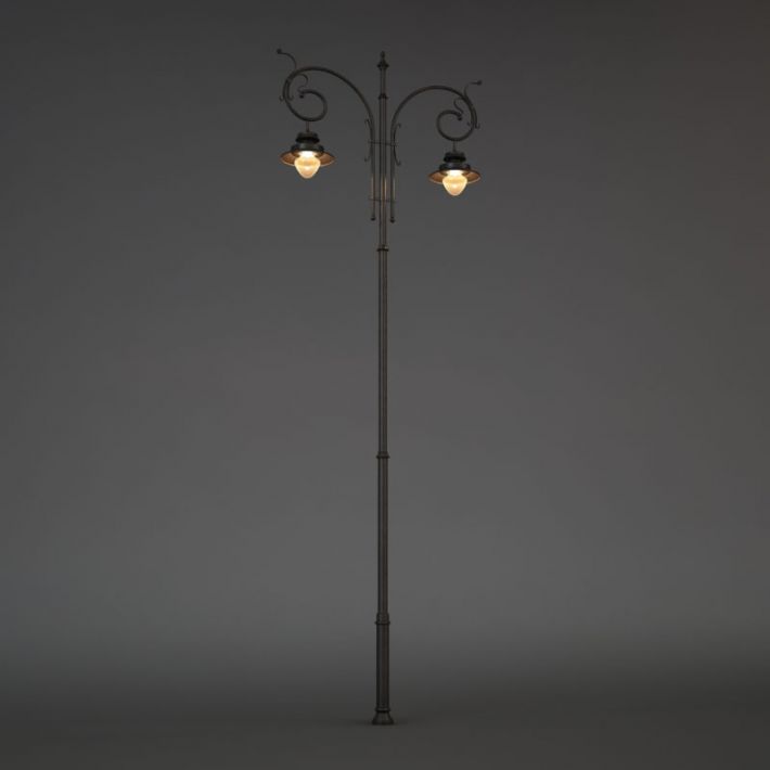 3d Model Classic Street Lamp With Two Bulbs Cgtrader Classic Street Lamp With Two Bulbs 3d Model Obj 1