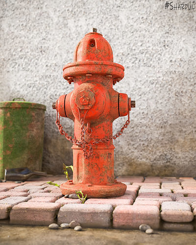 Highypoly Fire Hydrant 3D model