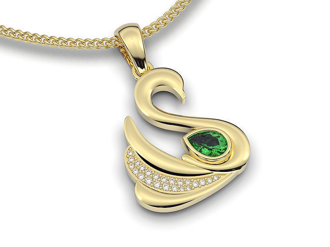 Swan pendant gold jewelry printable 3D model 3D model 3D printable ...