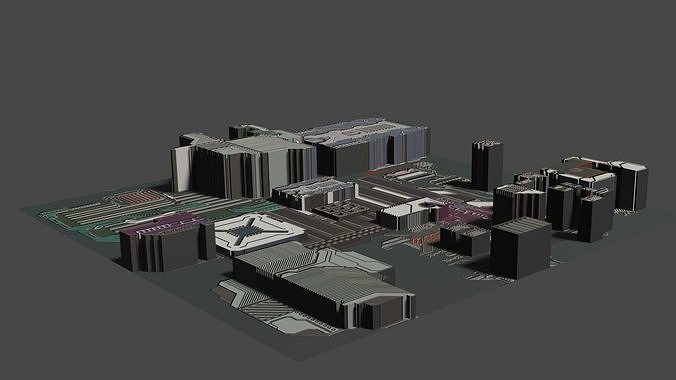 Sci-Fi City In Blender Mars Sci Fi Blender Universe 3D model | CGTrader