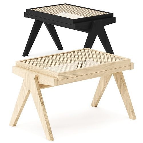 Tribute Ottoman Natural Woven Rattan by Karpenter Seating Stools 3D model