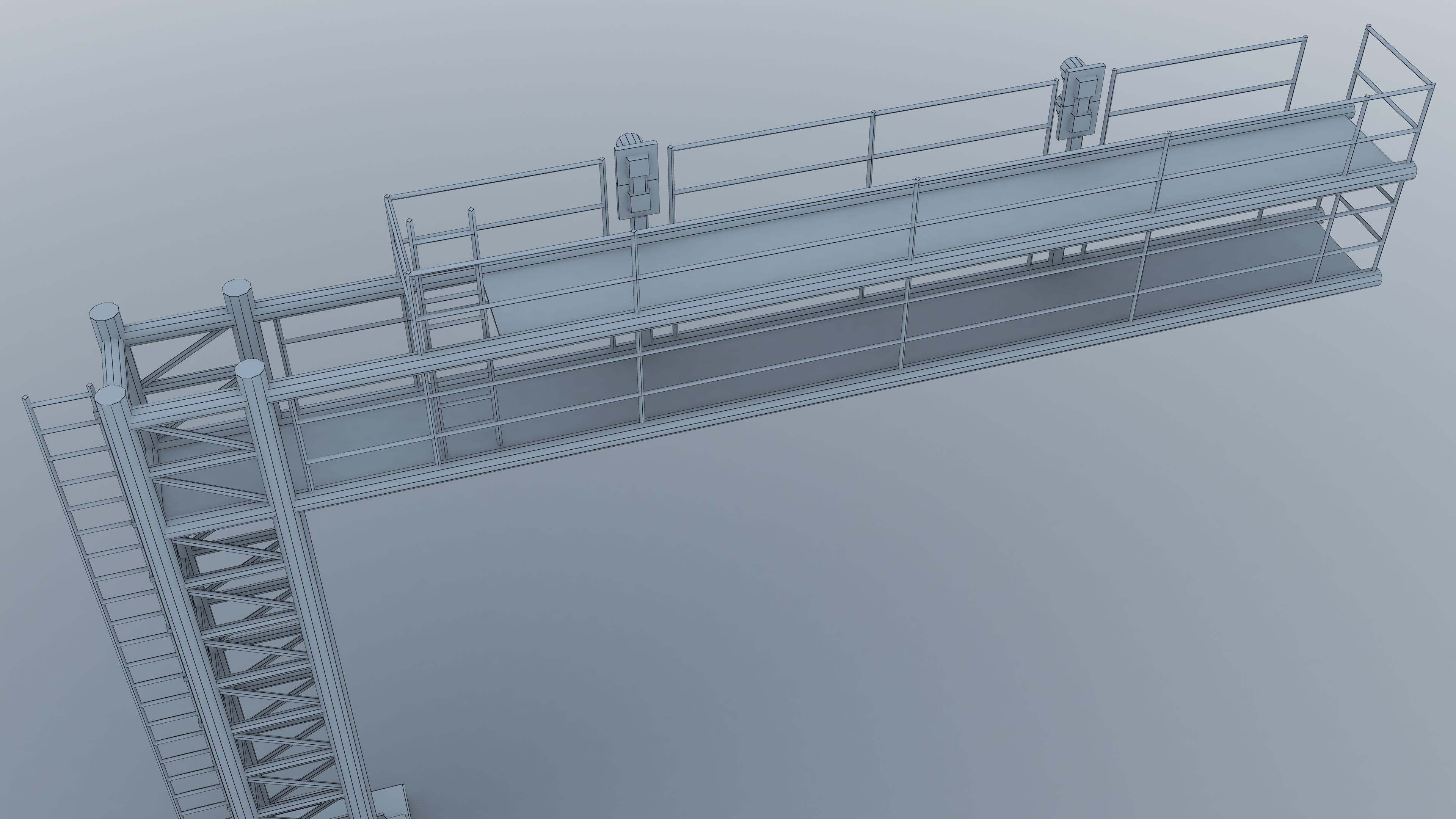 Train Signals Gantry 3D model CGTrader