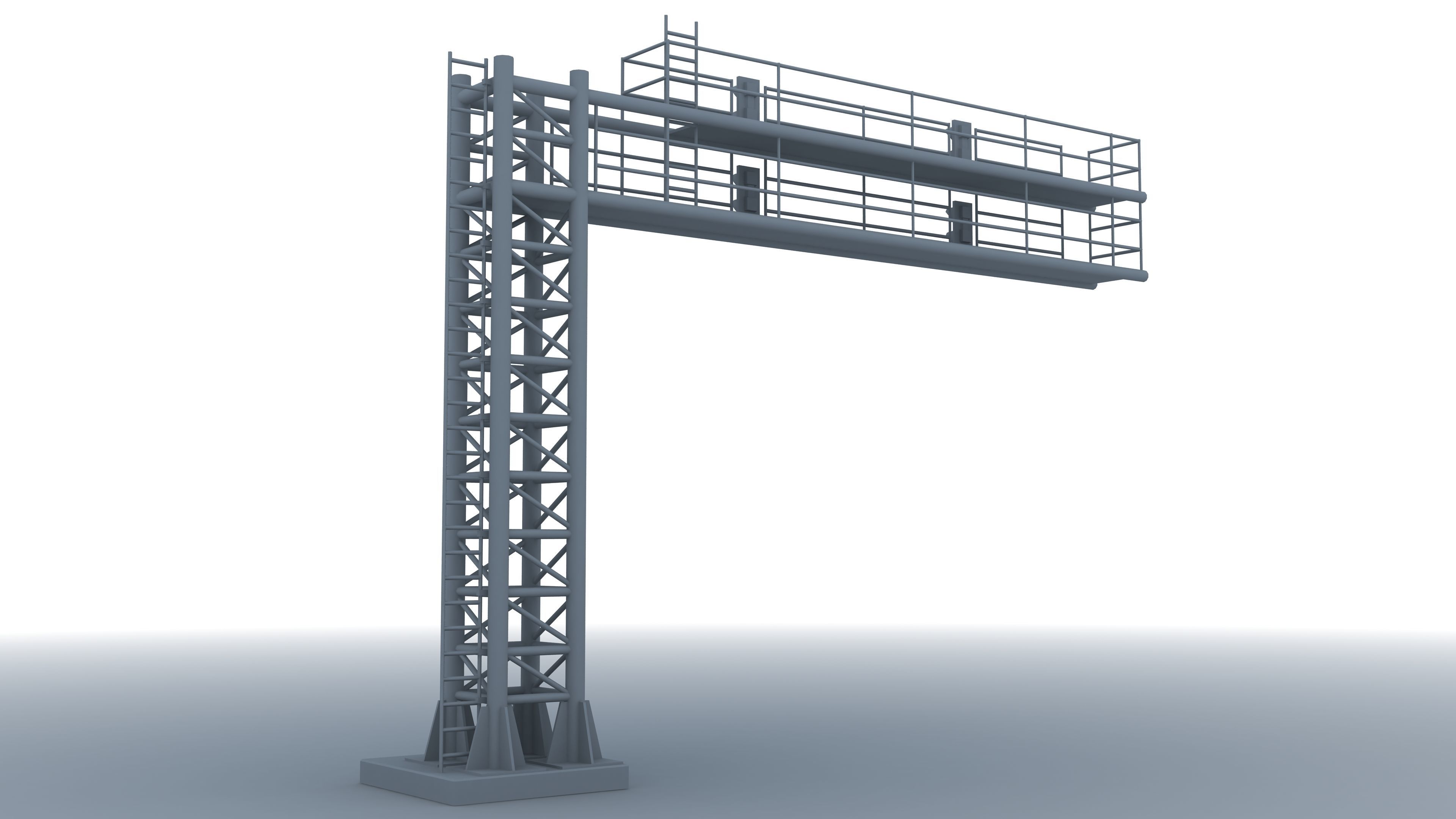 Train Signals Gantry 3D model CGTrader