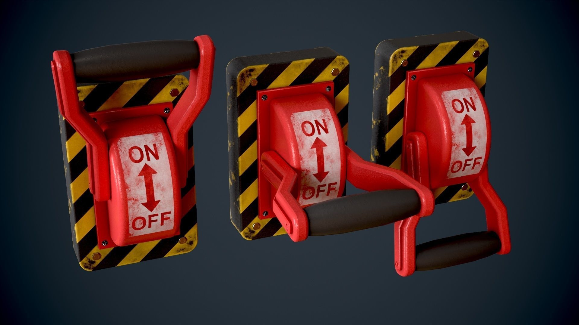 3D model Sci Fi Red Lever power switch VR / AR / lowpoly CGTrader