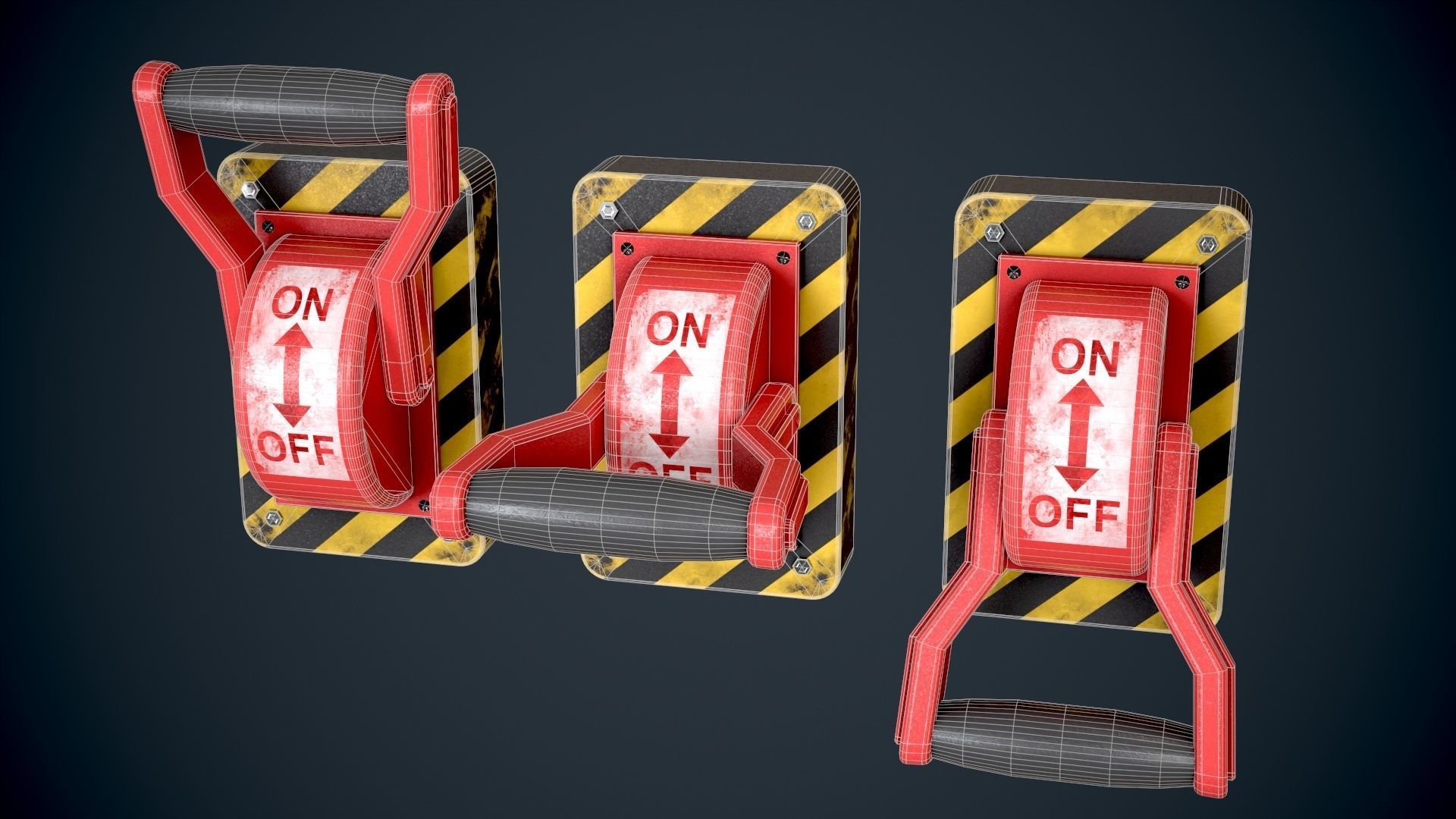 3D model Sci Fi Red Lever power switch VR / AR / low-poly | CGTrader