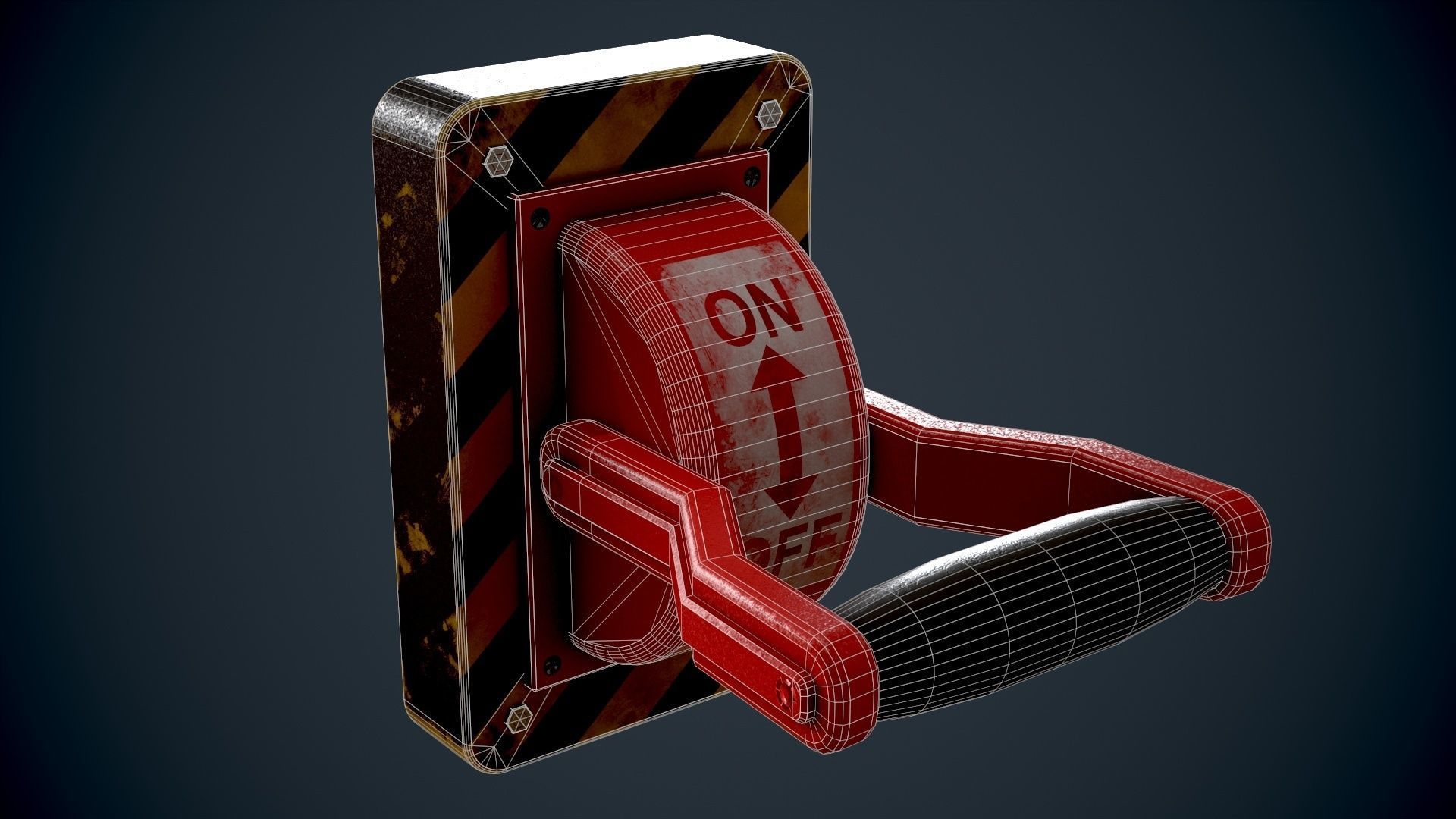 3D model Sci Fi Red Lever power switch VR / AR / lowpoly CGTrader