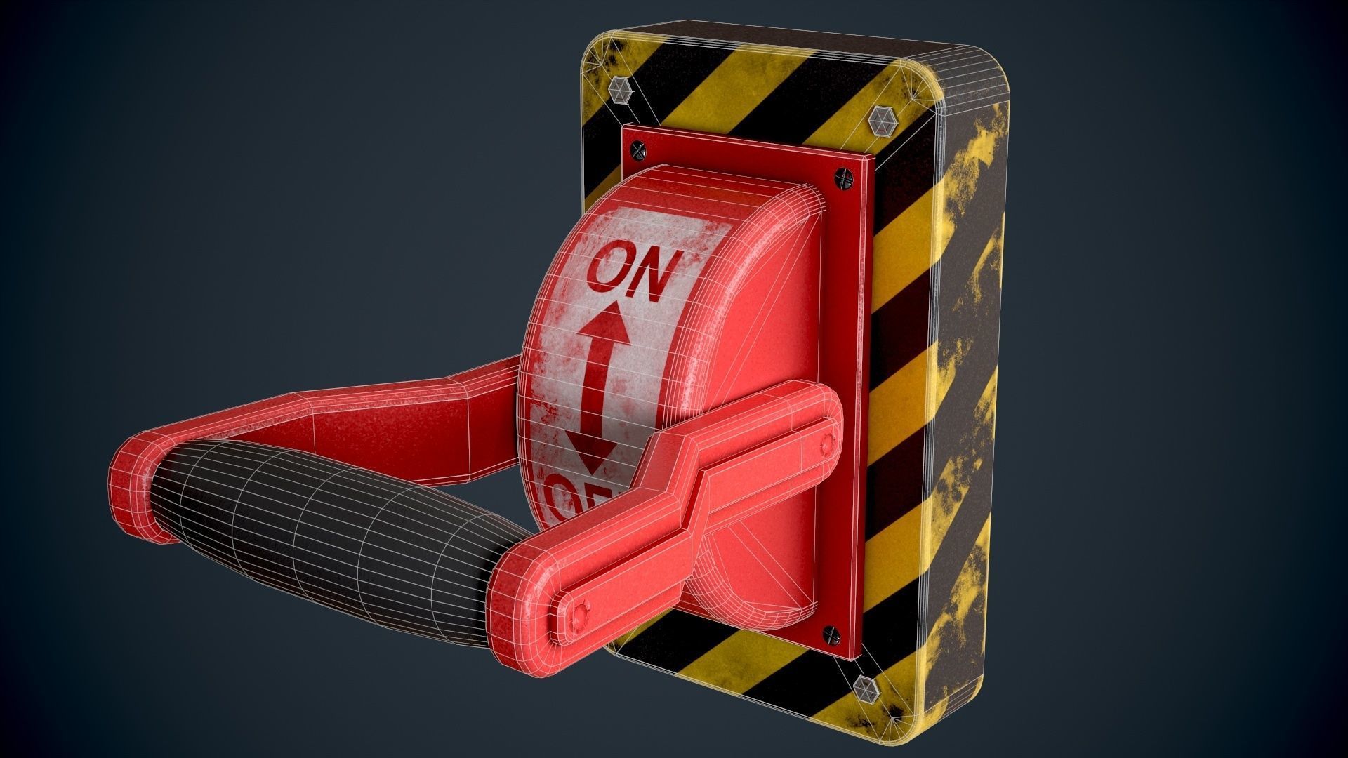 3D model Sci Fi Red Lever power switch VR / AR / lowpoly CGTrader