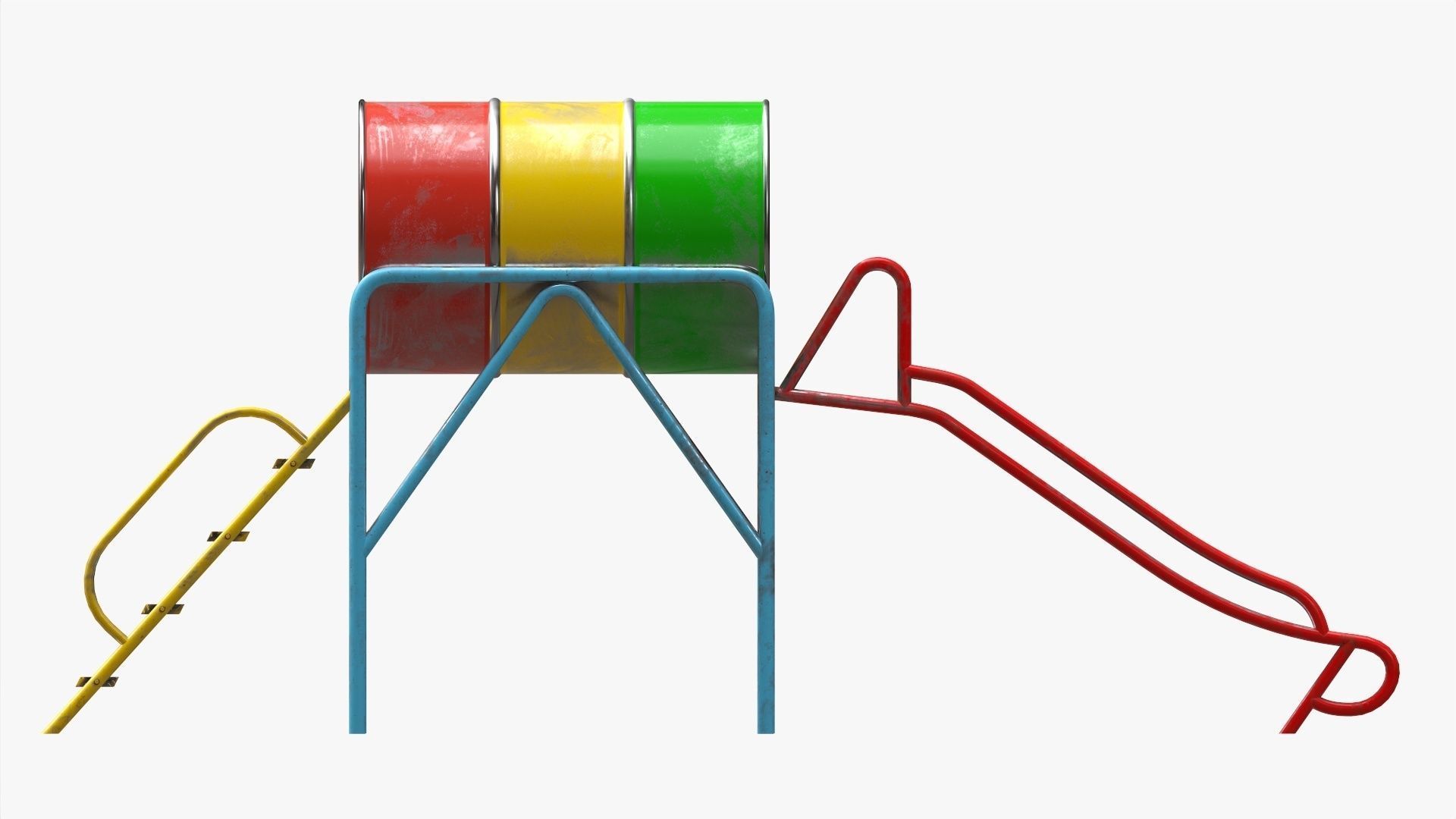 Playground barrel slide 02 3D model CGTrader