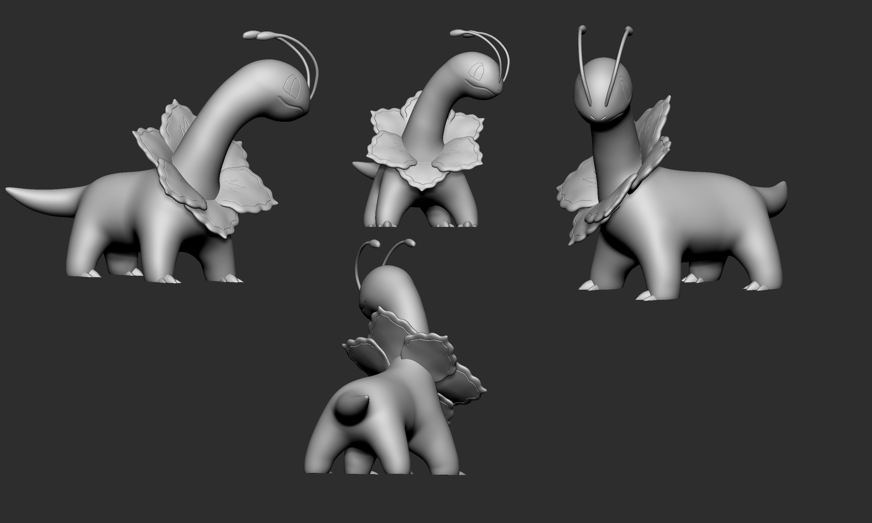 Pokemon - Meganium with 2 poses 3D model 3D printable | CGTrader
