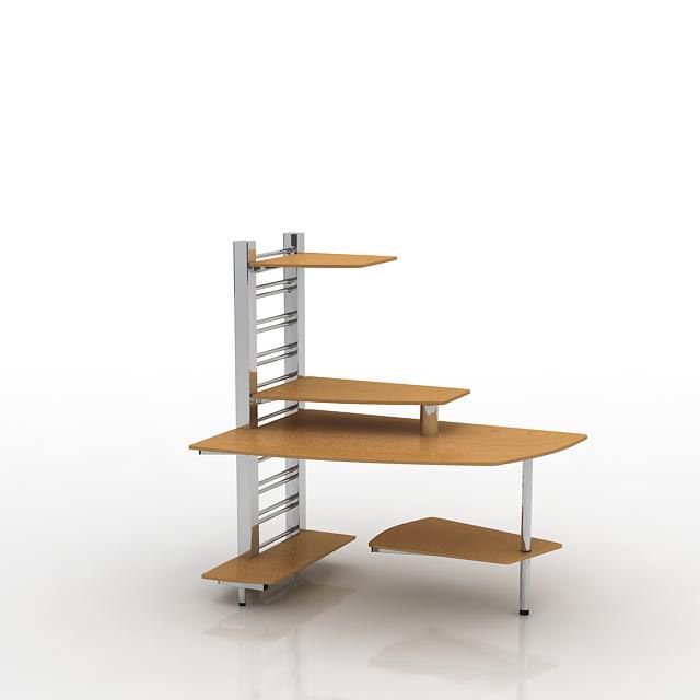 Office Wooden Desk 3D model