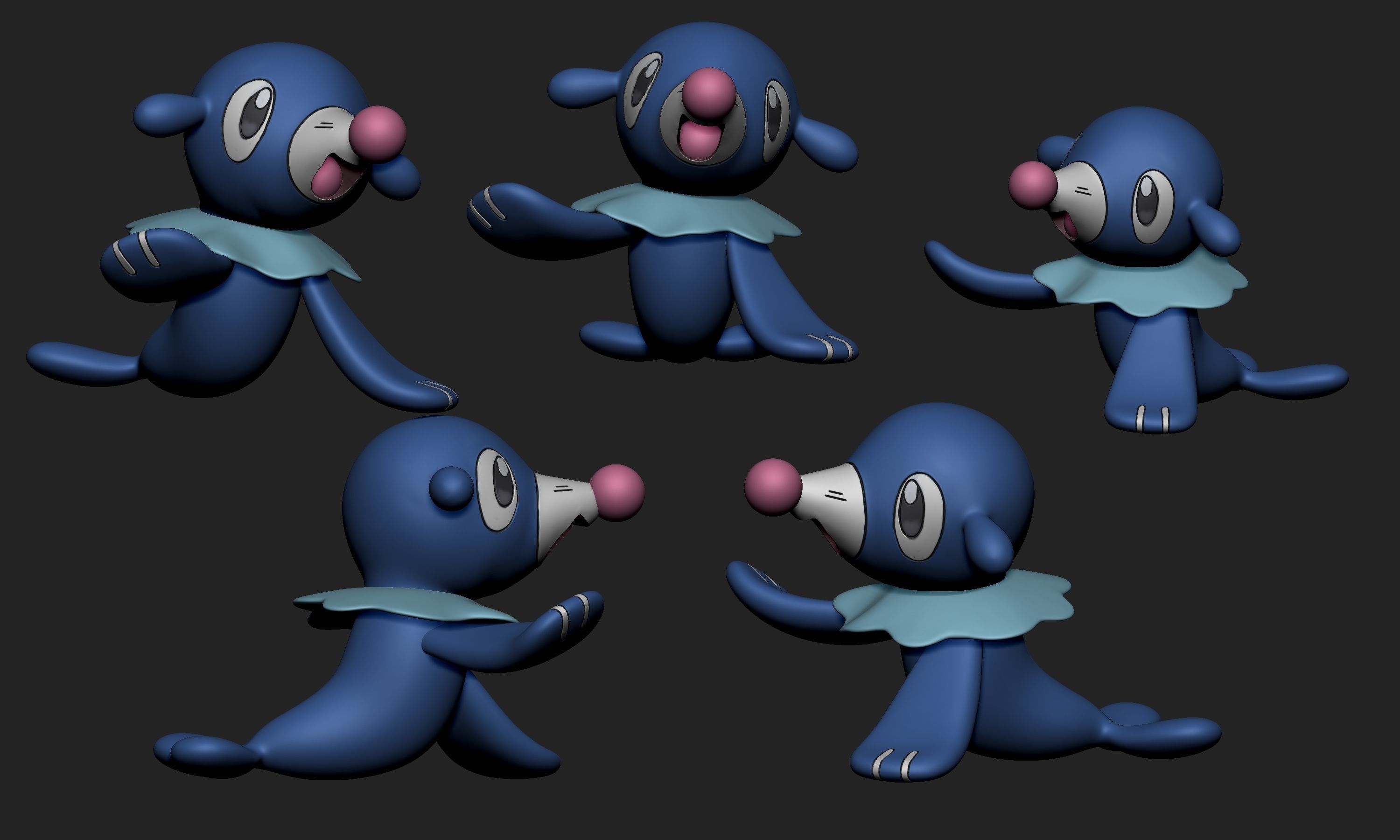 Pokemon - Popplio with 2 poses free 3D model 3D printable | CGTrader