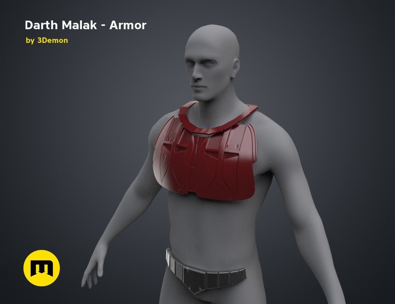 Darth Malak Armor and Lightsaber Set 3D model 3D printable CGTrader