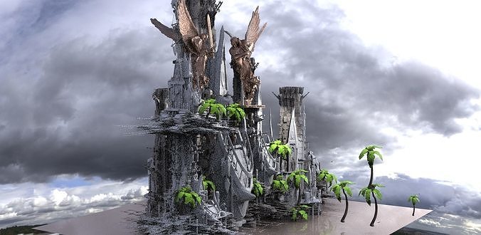 Tribal City Island Beach Towers Kit Bash 3 3d Model Cgtrader