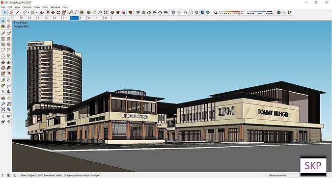 Sketchup Commercial Complex K8 3D model | CGTrader