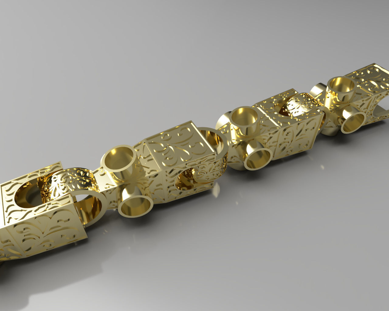 9ct gold lego link bracelet 3D model 3D printable CGTrader