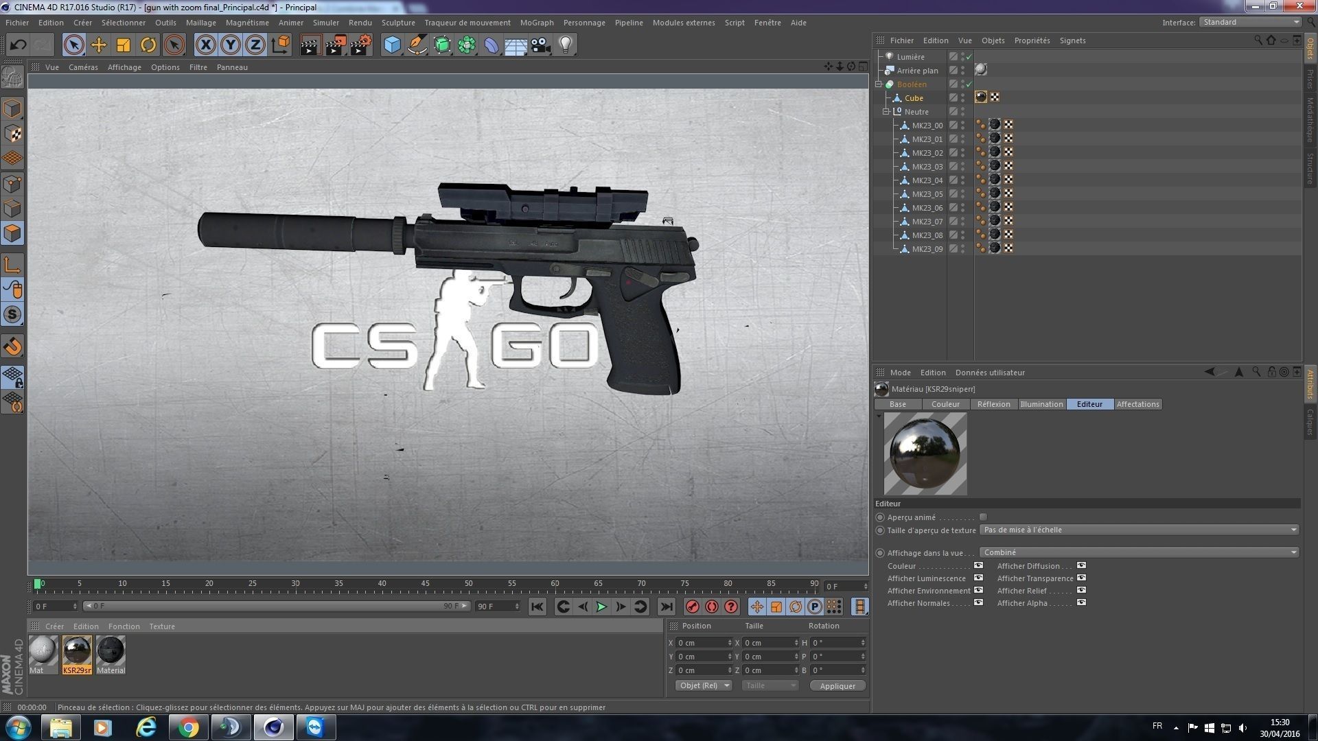 USP-4 csgo gun free 3D model | CGTrader