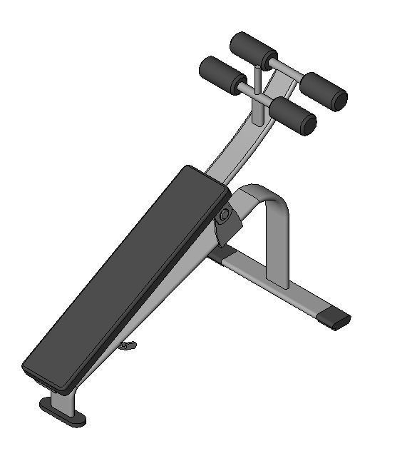 Decline Bench Revit Family 3D model CGTrader