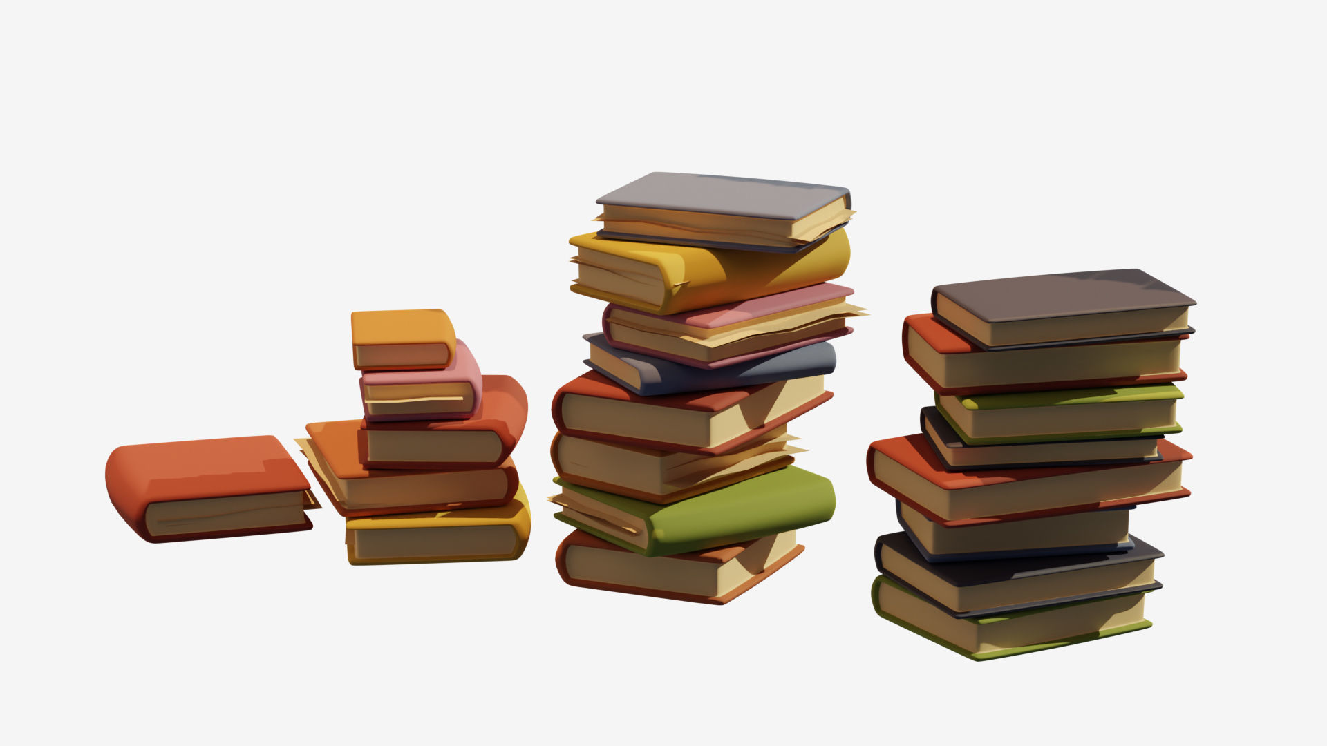 3D model Low poly books VR / AR / low-poly | CGTrader
