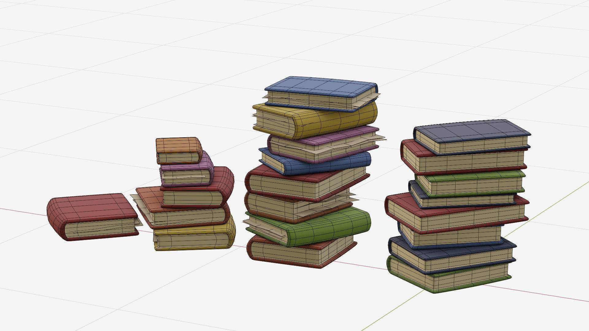 3D model Low poly books VR / AR / low-poly | CGTrader