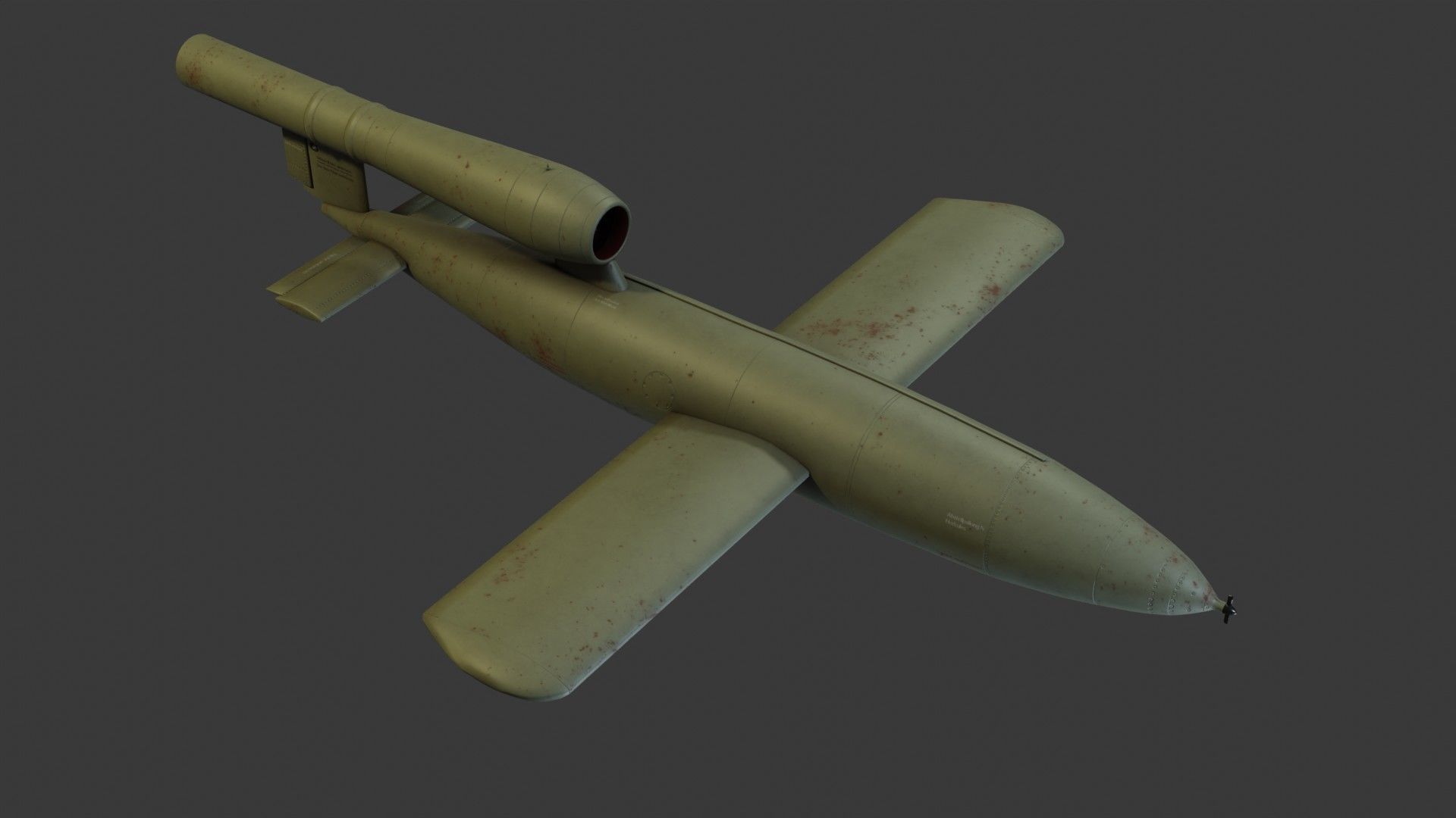 3D model Fieseler Fi 103 V-1 flying bomb or missile VR / AR / low-poly ...