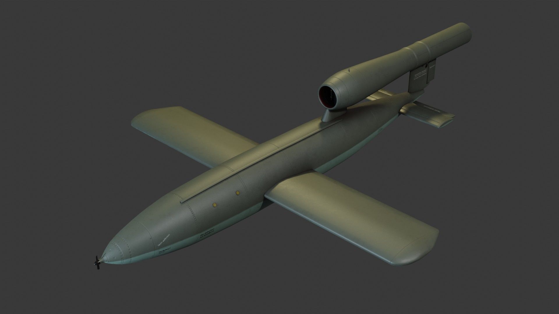 3D model Fieseler Fi 103 V-1 flying bomb or missile VR / AR / low-poly ...