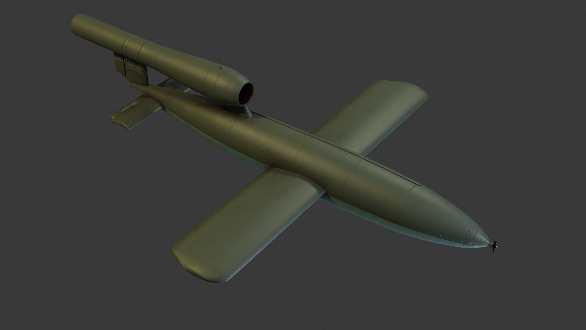 3D model Fieseler Fi 103 V-1 flying bomb or missile VR / AR / low-poly ...