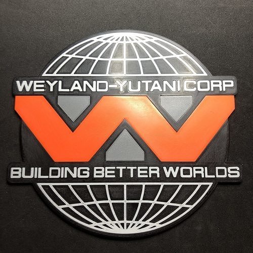 WeylandYutani Corporation Emblem Wall Plaque 3D model 3D printable
