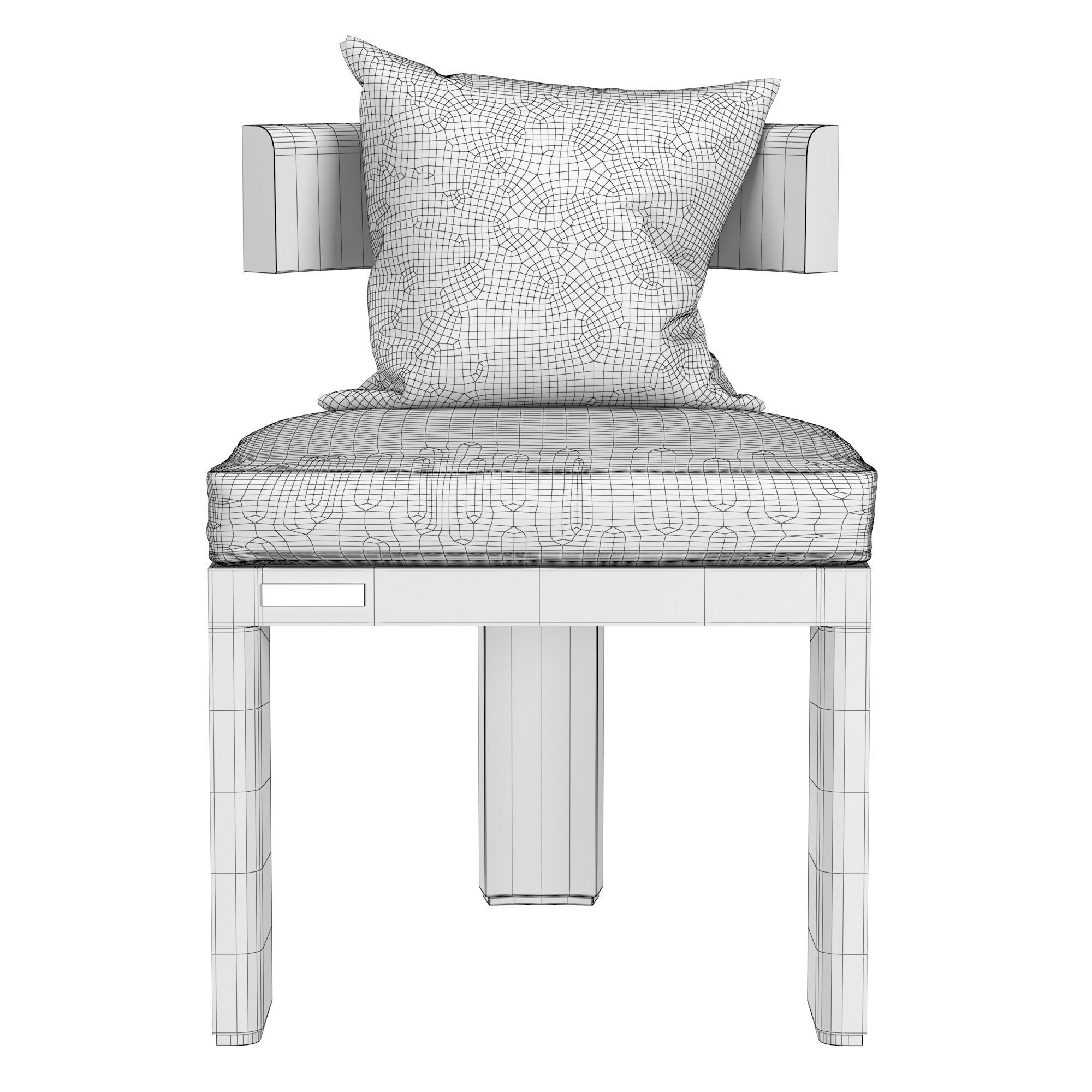 Victoria Armless Dining Chair 3D model CGTrader