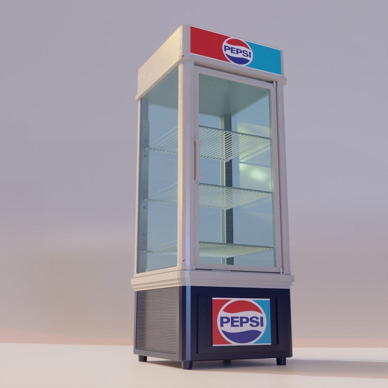3D model VINTAGE PEPSI SHOWCASE COMMERCIAL REFRIGERATOR VR / AR / low
