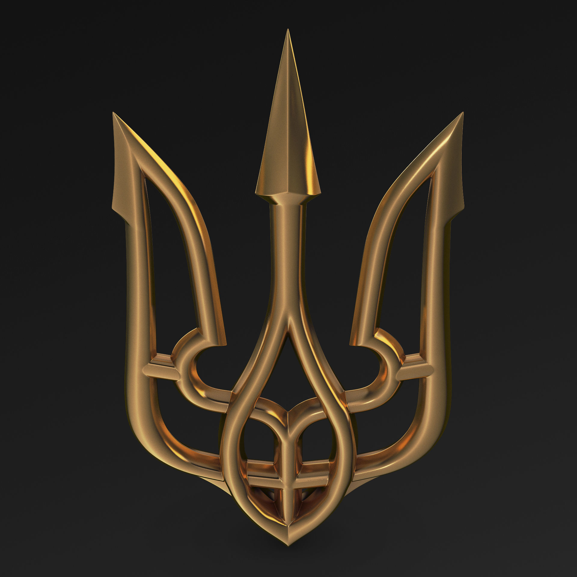 Stylized Ukrainian Tryzub M 2 3D model CGTrader