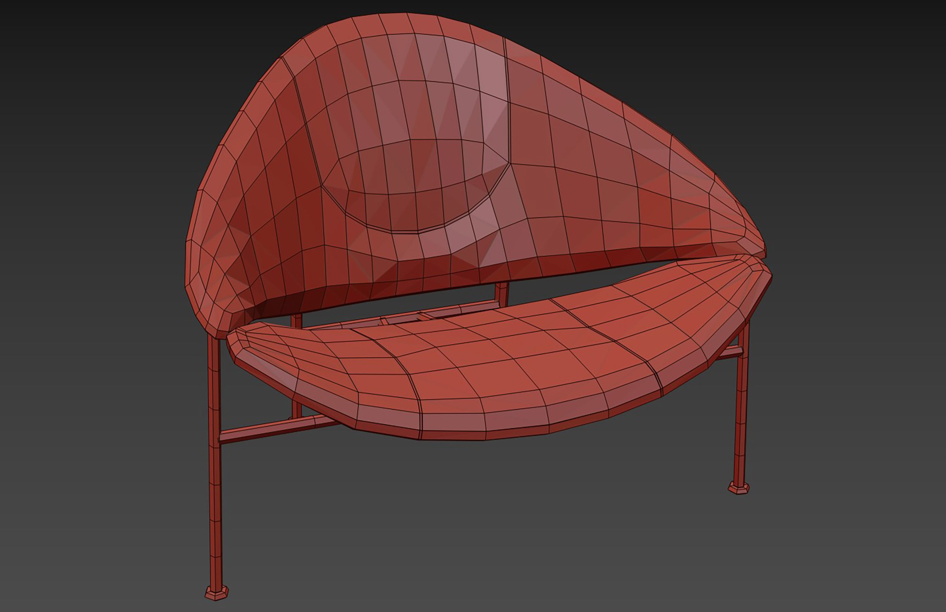 GLIDER Fabric armchair 3D model CGTrader